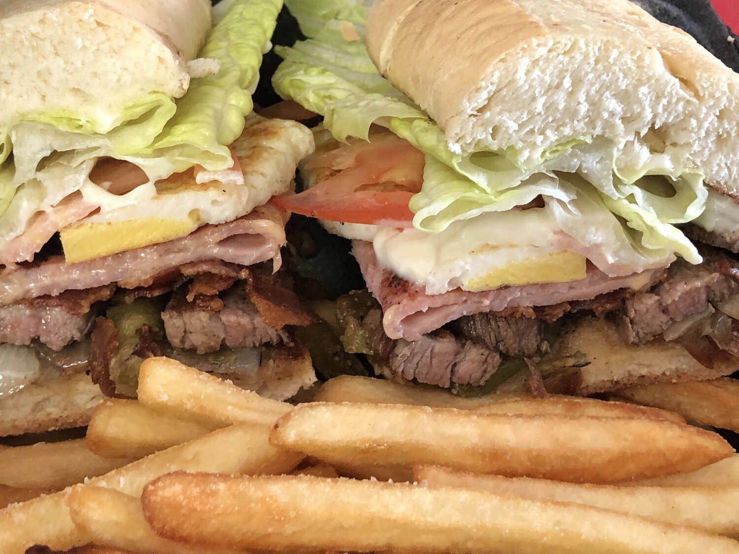 Chivito Loaded Steak Sandwich